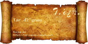 Tar Ágnes névjegykártya